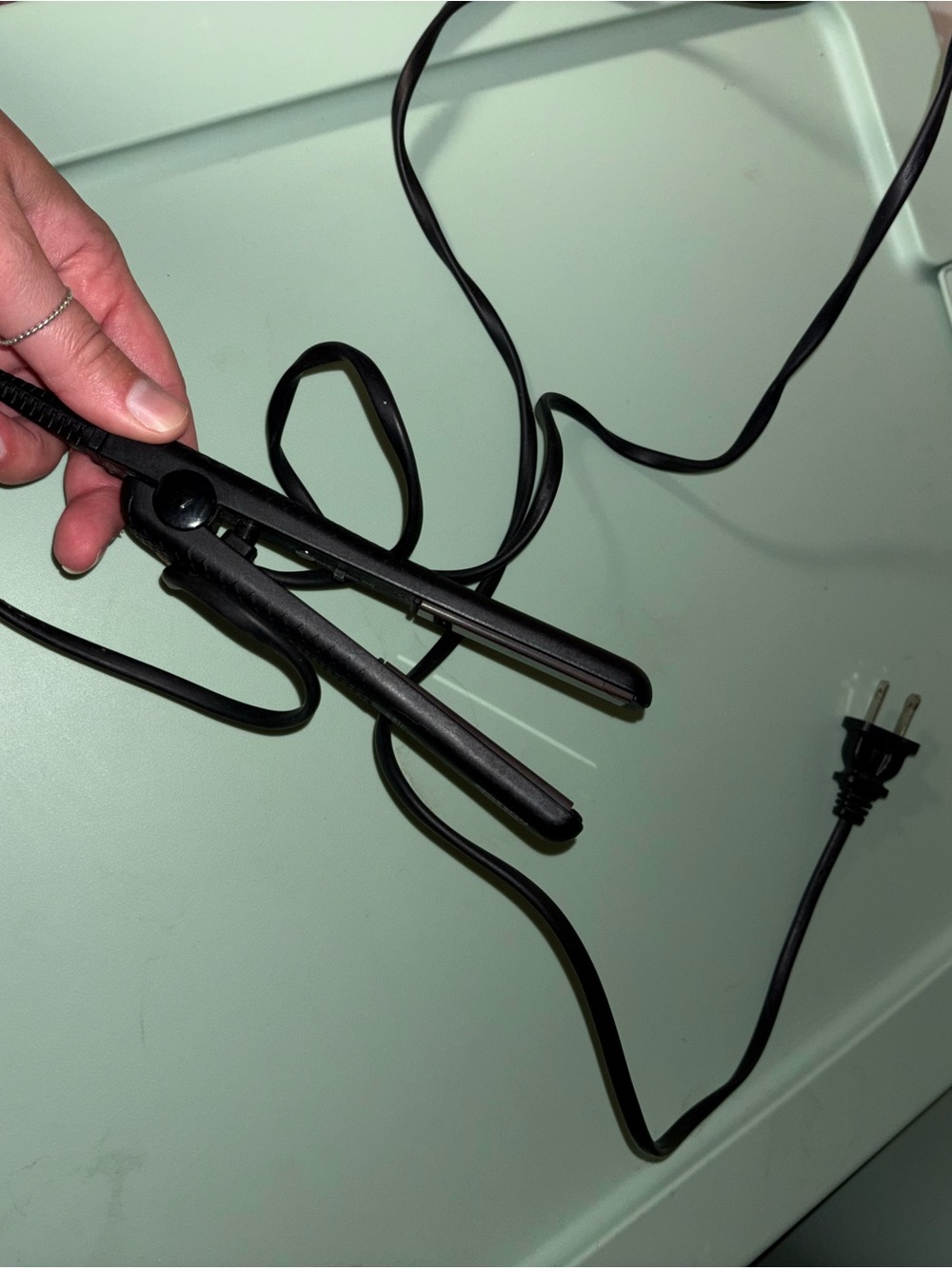 Mini Travel Black Hair Straightener Flat Iron